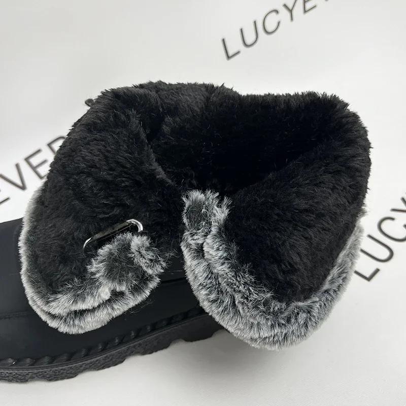 Waterproof Snow Boots Women Faux Fur Keep Warm Winter Shoes Woman Outdoor Non-Slip Thicken Plush Ankle Boots Plus Size 44