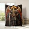 Archangel Michael Flannel Blanket – Reversible Digital Print – Lightweight Polyester Throw – Versatile All-Season Decor