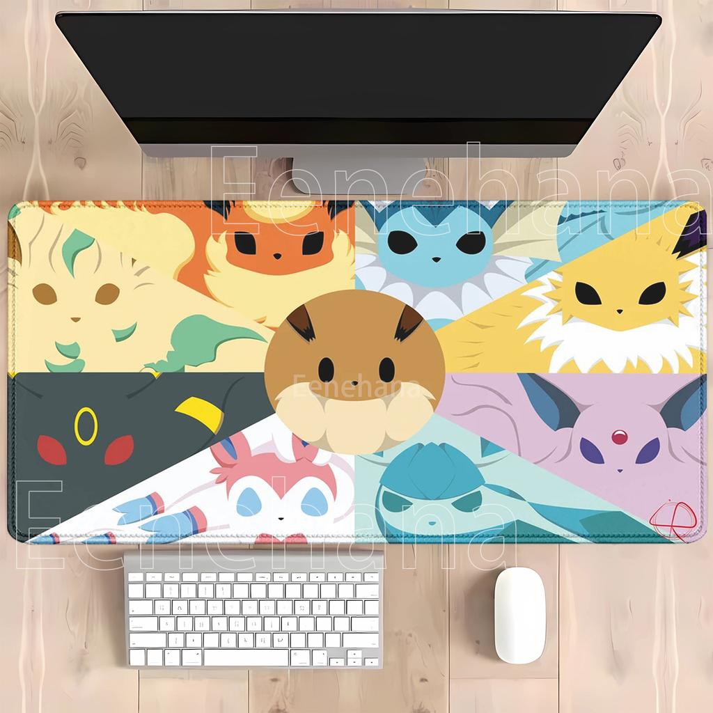 Mouse Pad Eevee Gaming Anime Hd Printing Kawaii Pc NonSlip Base Keyboard Overlock Office Mousepad Overlock Xxl Desk Mat