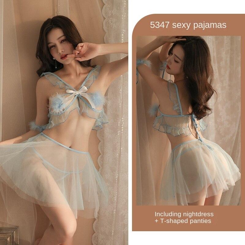 Sexy Undertøy Super Fire Flerfarget Erotisk Undertøy Stoff Sexy Dame Moro Undertøy Fiskenett Pudding Bukse Ben Ring Hals Ring Mesh