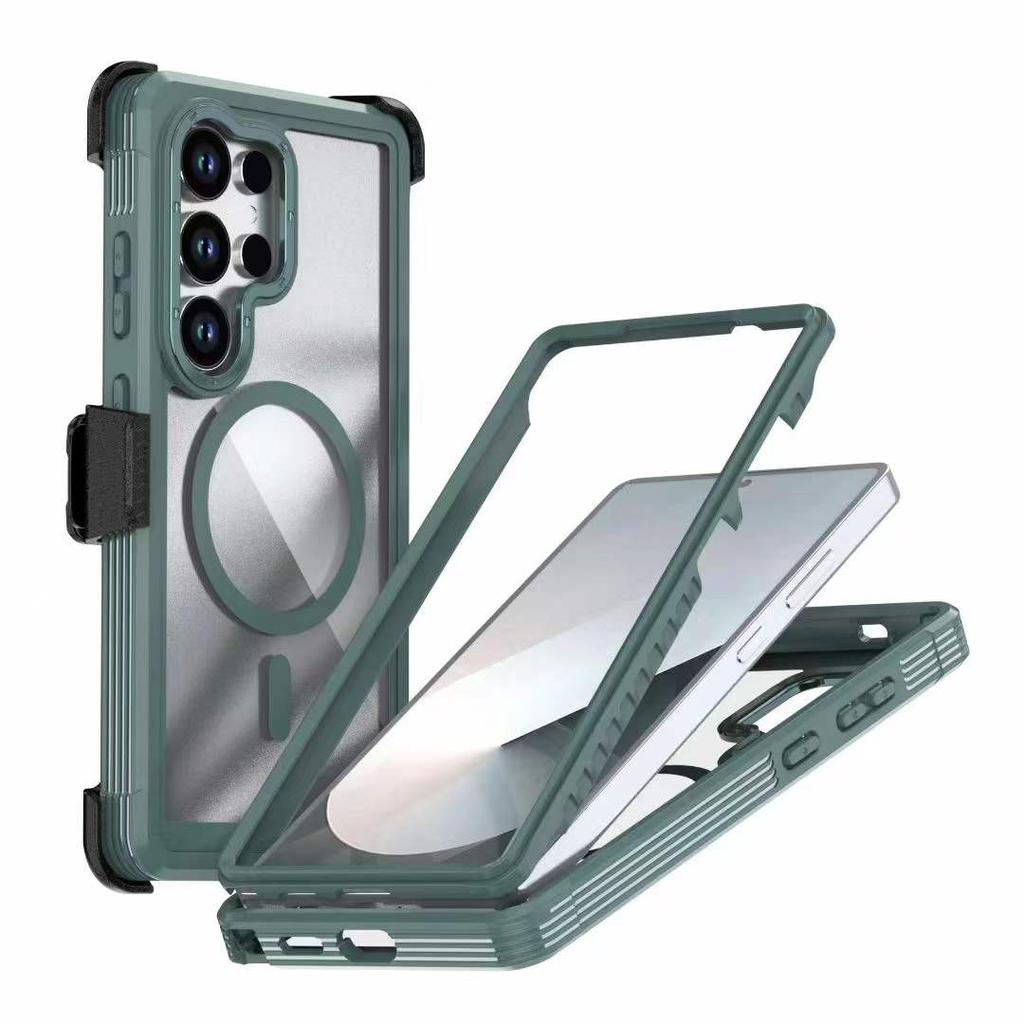 With Clip 360° 2IN1 Hybrid Armor XT Magnetic Case for Samsung S26 Ultra S25 S24 Plus A07 A17 A56 A36 A26 A16 A06 OTT-BOX Cover