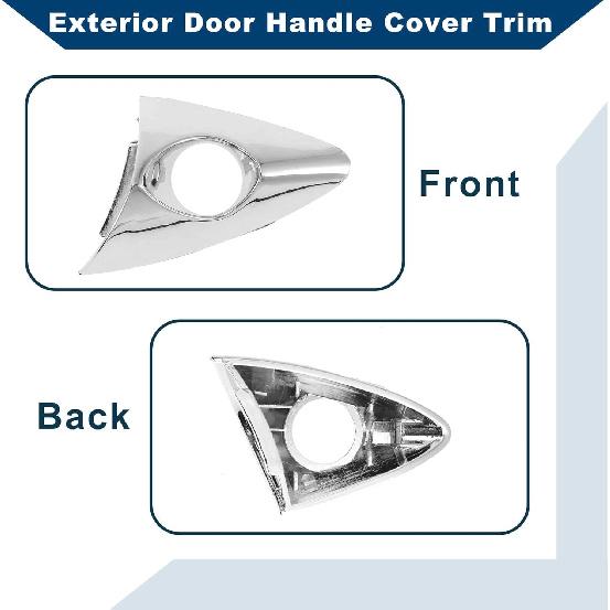 Front Left Exterior Door Handle Cover for Hyundai Elantra 2011-2016, for Hyundai Elantra Coupe 2013-2014 No.826523X010 Lock Bezel Cover Cap Silver