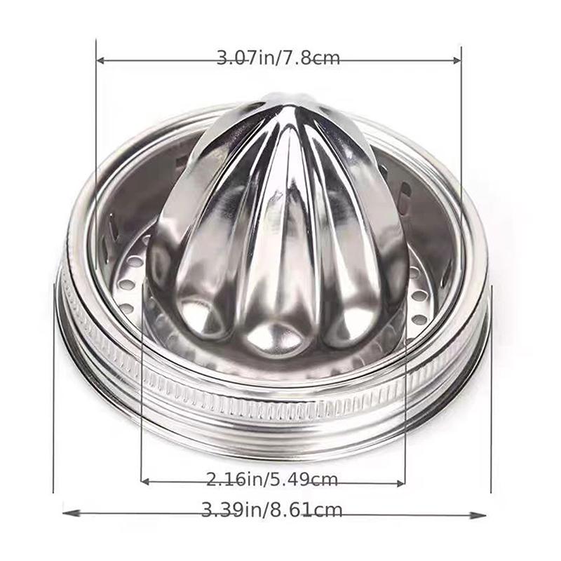 

1Pieces Stainless Steel Citrus Juicer Cover For Jar Wide Mouth Metal Juicing Tool Lemon Fruits Juicer Lid Outdoor Tableware серебряный