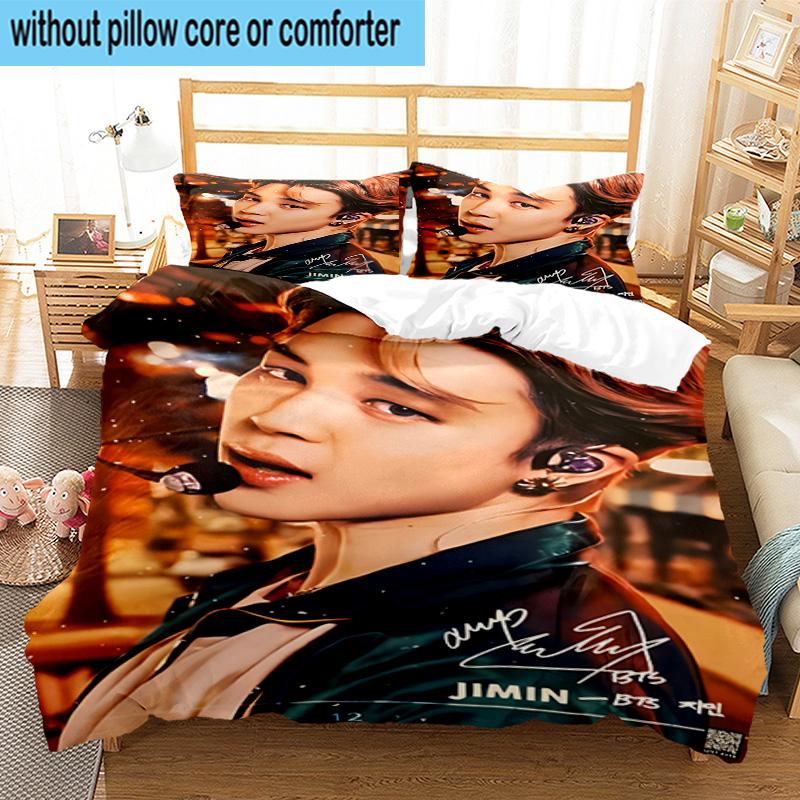 3 Stück K-Pop Musikgruppe 3 Stück Bettwäsche, inklusive 3 Stück Bettbezug und 2 Stück Kissenbezüge. Perfekt für Weihnachten, ideal für Schlafzimmer, Wohnheimzimmer