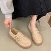 New Shoes Women Soft Flat Comfortable Spring and Autumn Internet Celebrity Fashion One Word Buckle Belt Single Shoes