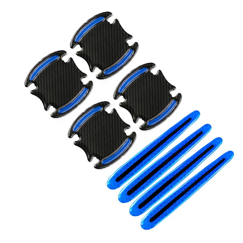 Reflective Carbon Fiber Anti-Collision Car Stickers for Handles, Door Bowl, and Mirrors