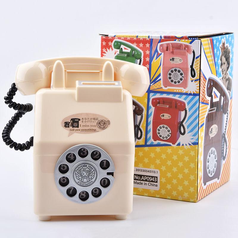 Pușculiță cu telefon drăguț retro Decor pentru casă Jucării creative pentru economii pentru copii Cadou pentru prieteni copii