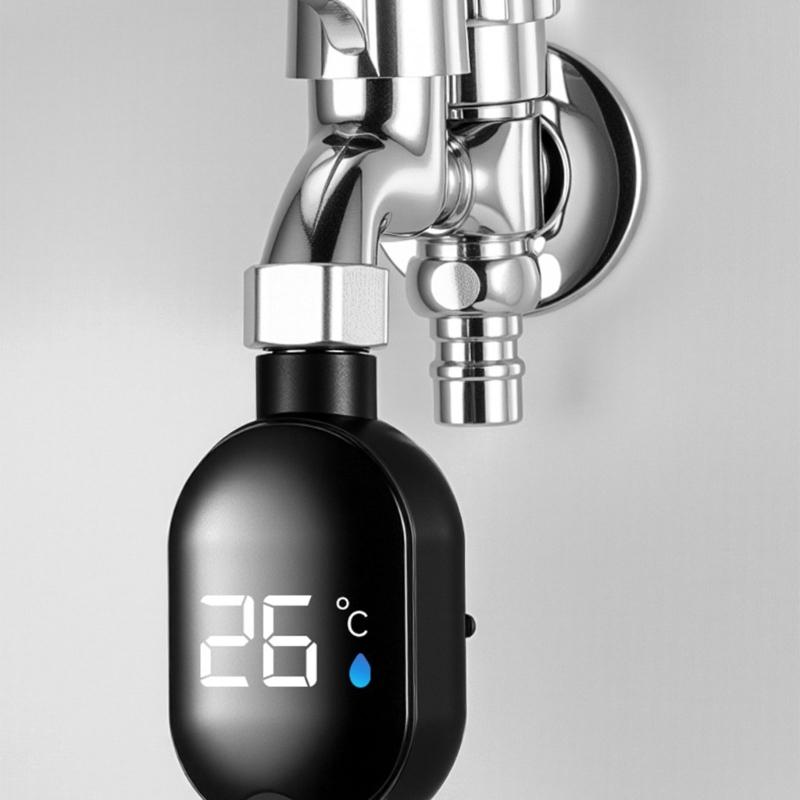 Intelligent LED Display Shower Water Thermometers Touch Control Real Time Monitoring Anti Scald Protecting