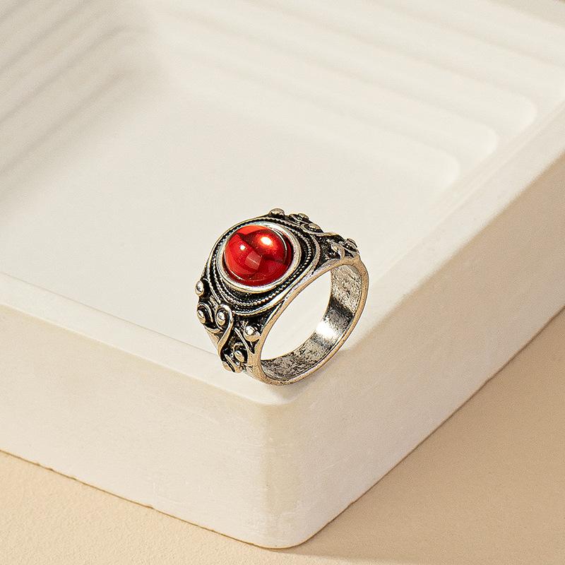 French Retro Ruby Ring: Women's Luxurious Korean-Style Fashion