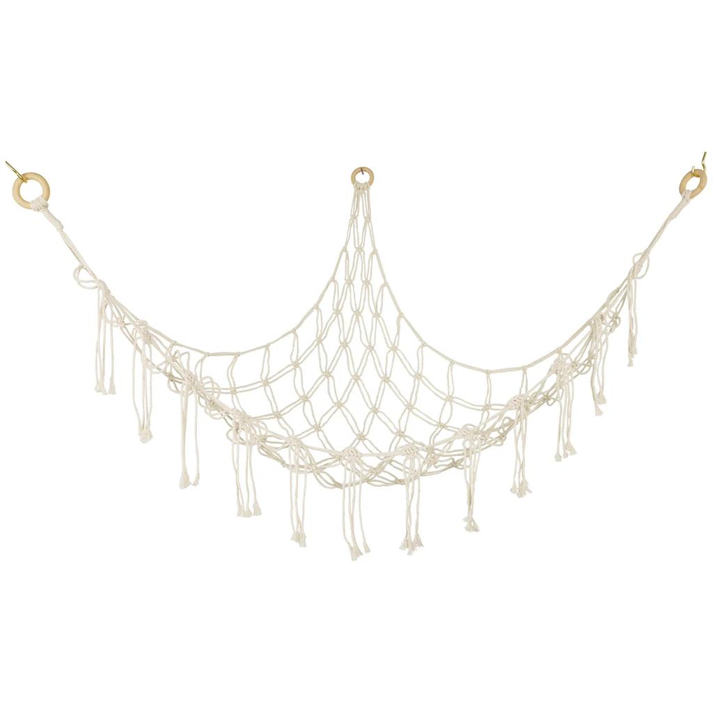 Stuffed Animals Storage Hammock Large Capacity Net Macrame Boho Home Kids Bedroom Decoration Corner Hanging Toy Organizer Nets
