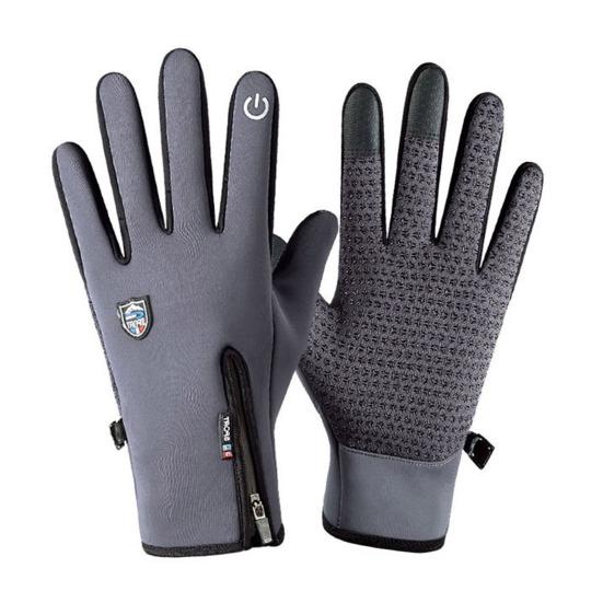Waterproof Thermal Gloves Windproof Cycling Gloves Fleece Lined Touch Screen Gloves with Non-Slip Palm for Men Women Skiing Driving Hiking