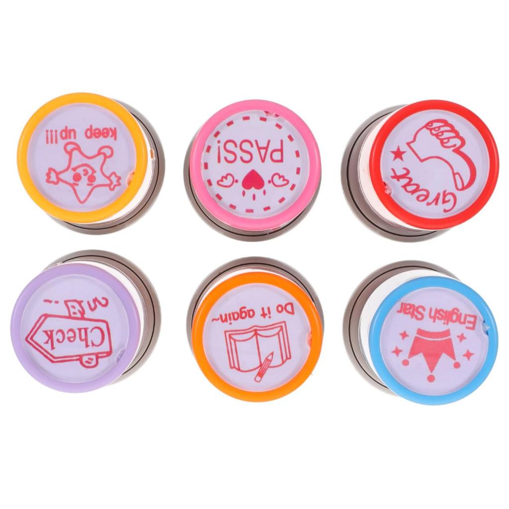 VILLCASE Reward Teacher Teacher Encouragement School Ratings for Classroom Encouragement Comments 6-Piece Stamps, Stamps, Self-Inking Rubber, Reviews,
