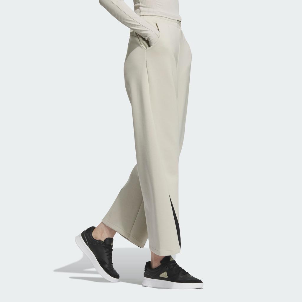 Adidas FW24 Future Style Pre Woven Logo Pocket Retro Sports Long Pants Lace-Up Casual Pants Women pants Light-Sesame Earth-Grey JM2467