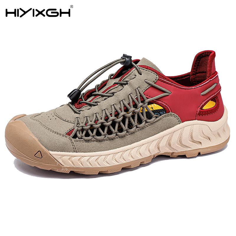 New Design Men's Sandals Summer Leisure Anti-collision Toe Beach Shoe Male Driving Slippers Comfy Roman Shoes Gladiator Sandals