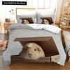 Hamster Duvet Cover King Queen Size Family Pet Guinea Pig Bedding Set for Kids Boys Girls Lovely Mini Animal 2/3pcs Quilt Cover