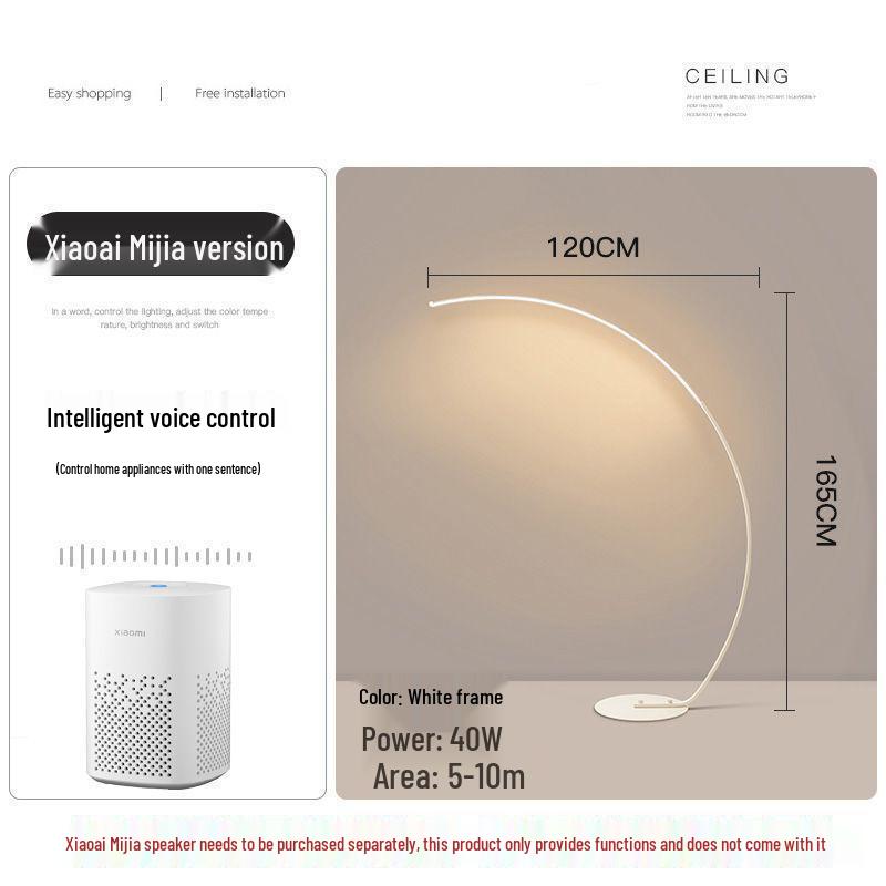 Minimalist Curved LED Floor Lamp for Living Room Art Showrooms