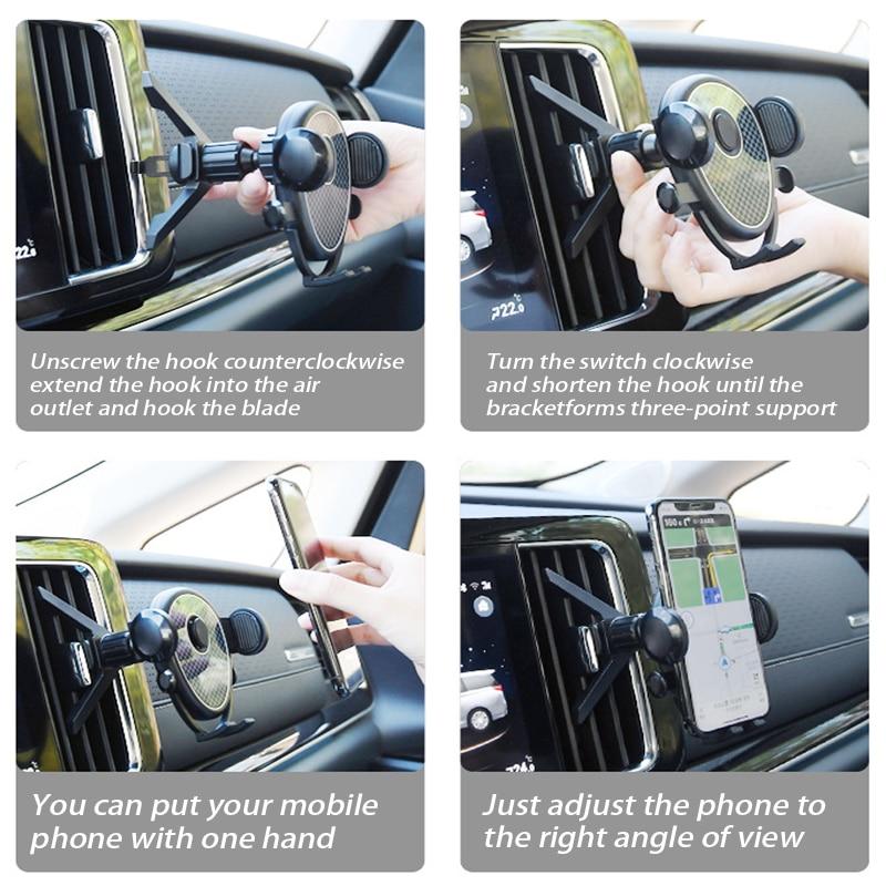 SEAMETAL Car Phone Holder For Air Vent Portable Car Mount Stand GPS Auto Clip Smartphone Bracket for iPhone Samsung Xiaomi