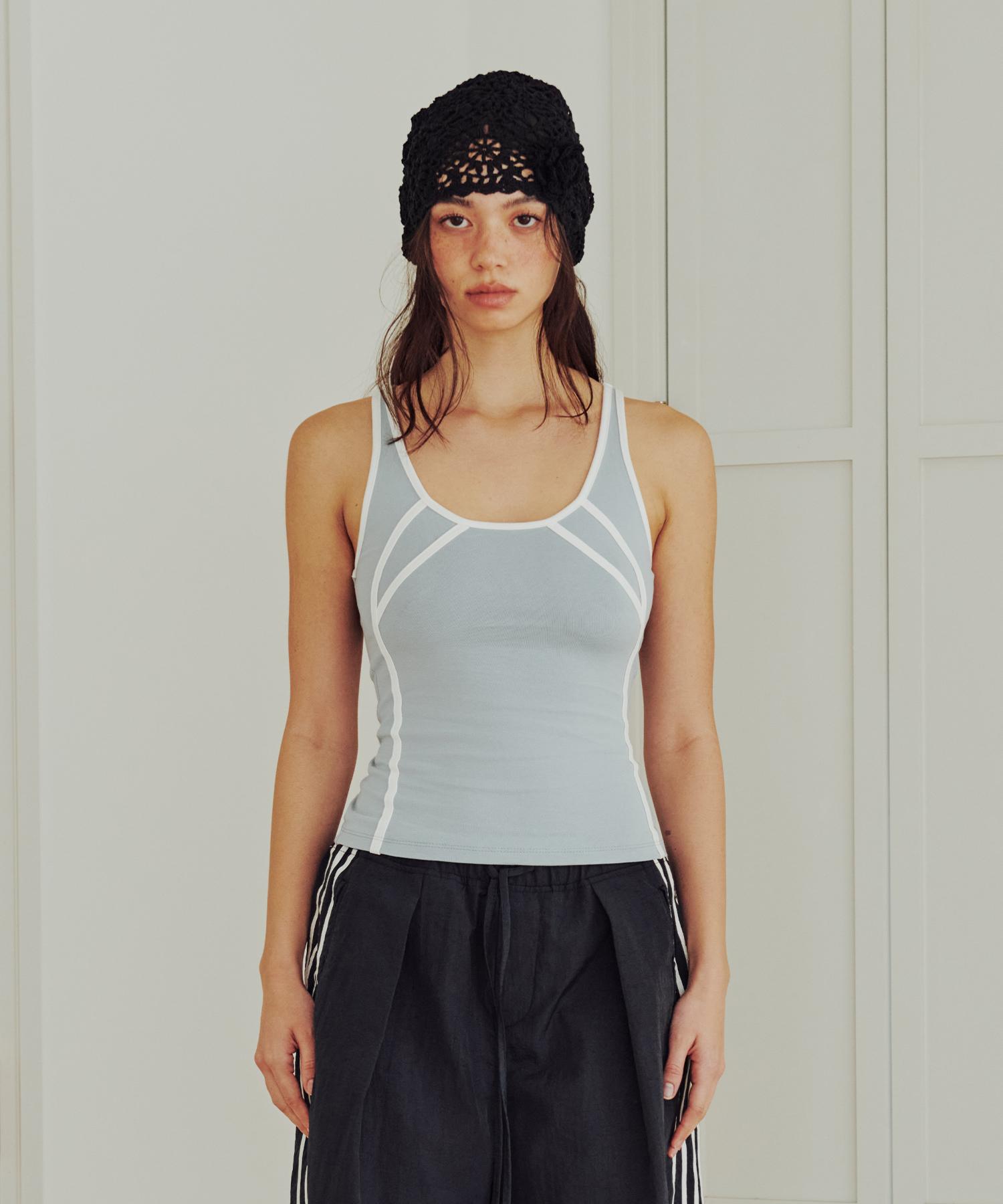 Thirteen Months Sporty Line Tank Top (Sky Blue) Sky Blue