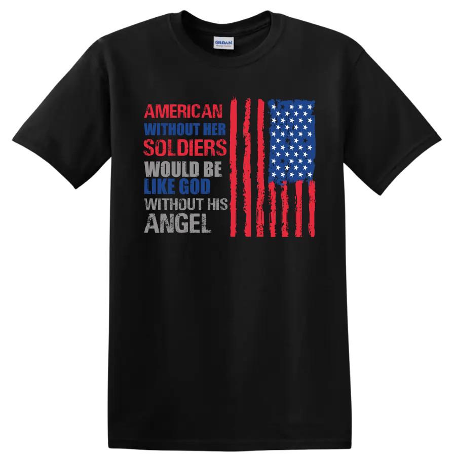 American Soldier Tribute T Shirt Military Pride Patriotic Tee