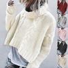 2026 Autumn/Winter Loose Plus Size Long Sleeve Turtleneck Cable Knit Sweater