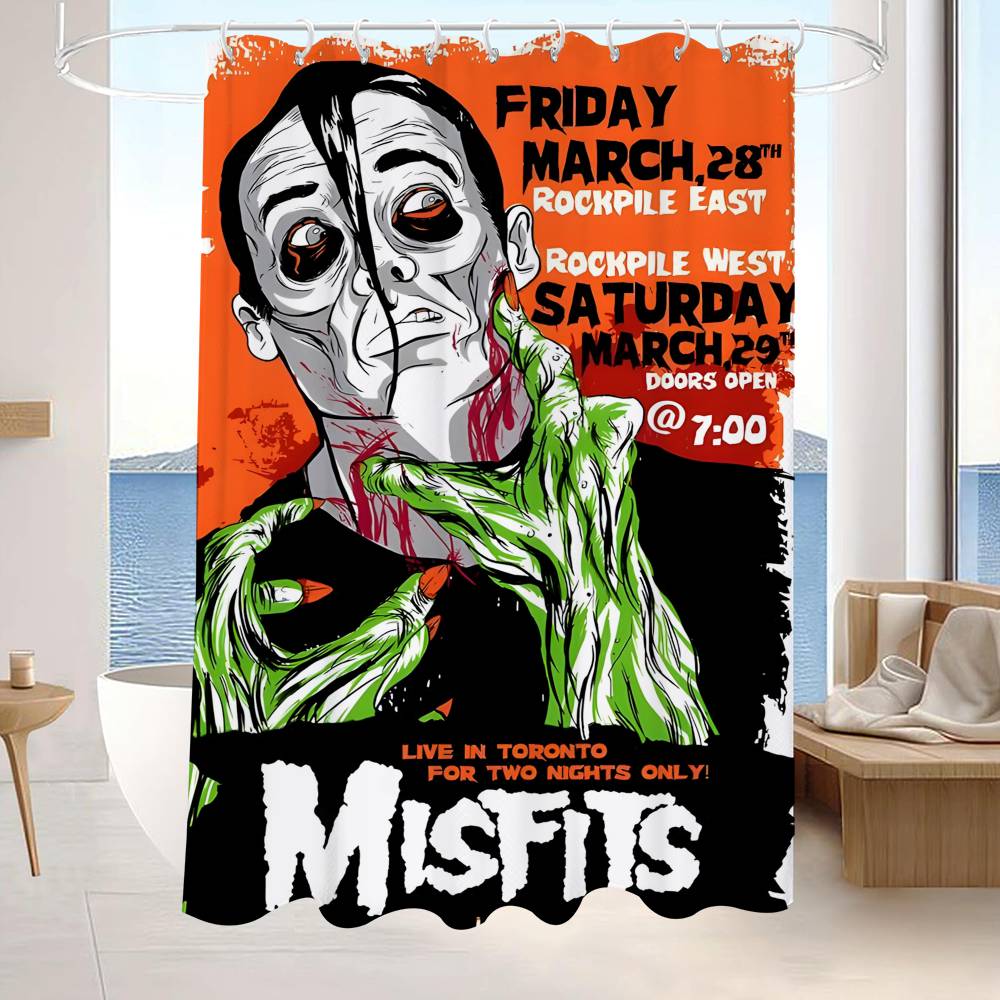 M-Misfits Hot 1 Piece Of 150X180Cm Printed Shower Curtain Partition Bathroom Waterproof And Mold Resistant