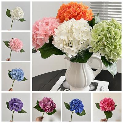 Lebensechte Seidenstoff Künstliche Blumen 3D Realistisches Gefühl Fake Flowers Große Hortensienblumen Party