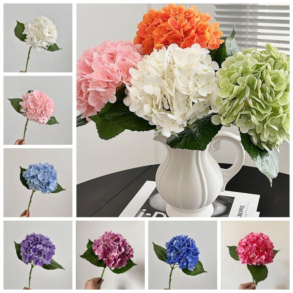 Lifelike Silk Cloth Artificial Flowers Large 3D Hydrangea Flowers Realistic Touch Floral Arrangements Wedding