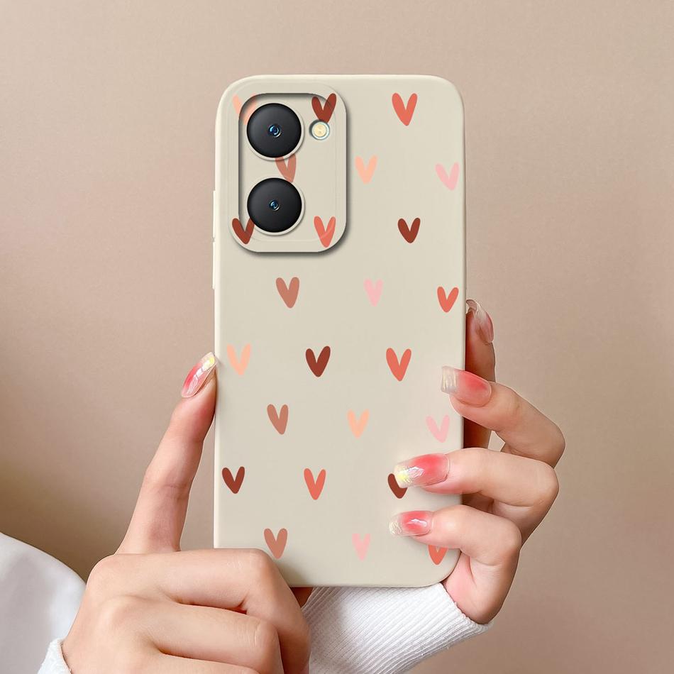 For Vivo Y03 4G Phone Case Butterfly Cute Cat Lightweight Liquid Silicone Camera Protection Back Cover For Vivo Y 03 Funda Shell