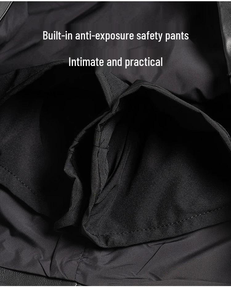 Genuine European & American High Waist Leather A-line Skirt for Women