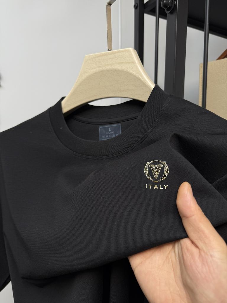 260GSM men's summer T-shirt, Korean fashion, loose short-sleeved basic T-shirt, solid T-shirt, Unisex large-sized T-shirt