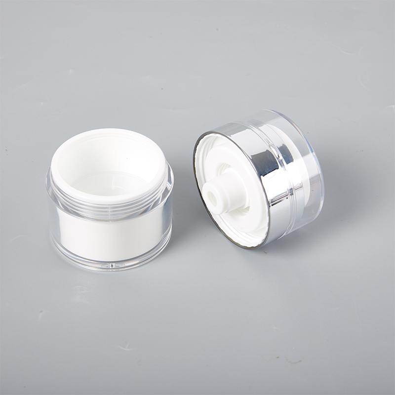 15G 30G 50G Kosmetiktiegel Acryl Creme Nachfüllbare Dosen Vakuumflasche Press-Stil Cremetiegel Fläschchen Airless Kosmetikbehälter