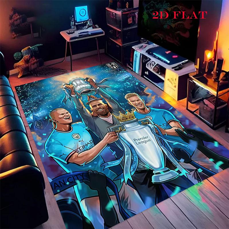 Royal MCFC Crown Carpet Rug for Living Room Bedroom Home Sofa Decoration,Kids play Nonslip Floor Mat