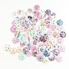 100 Stück Kleine Blumen Design Holzknöpfe Nähen Handarbeit Kunst DIY Dekoration