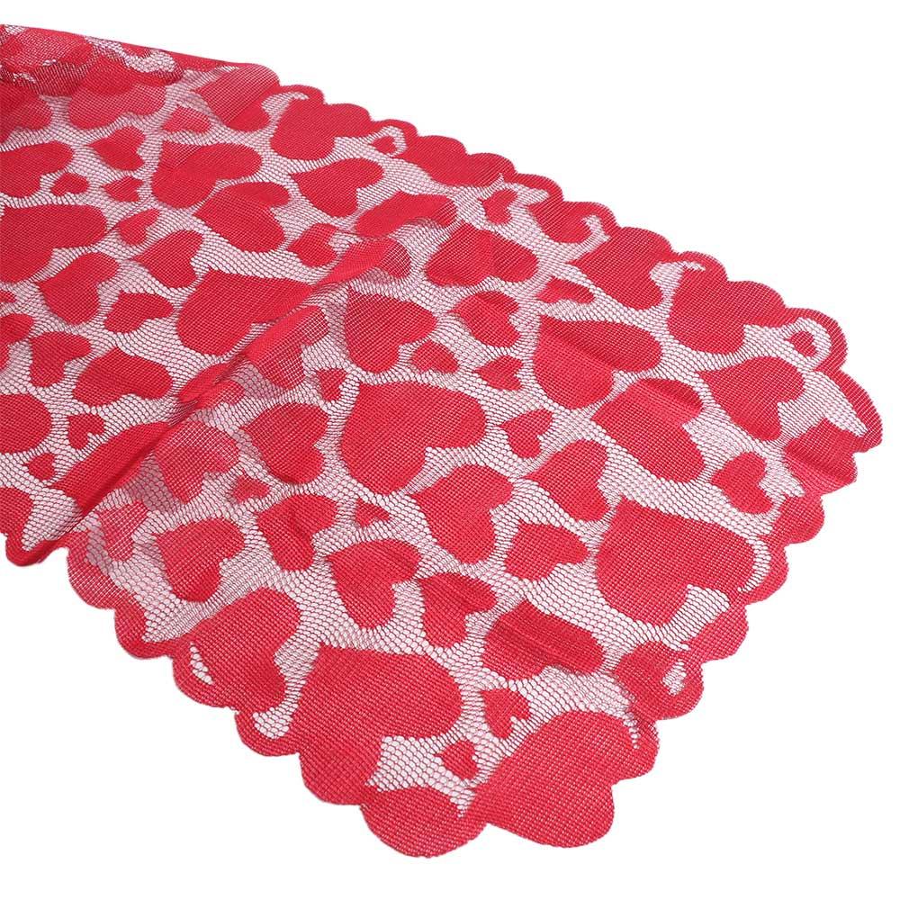 Wedding Lace Red Heart Table Runner Festival Supplies Valentines Day Table Cover Love Romantic Tablecloth Table Decoration