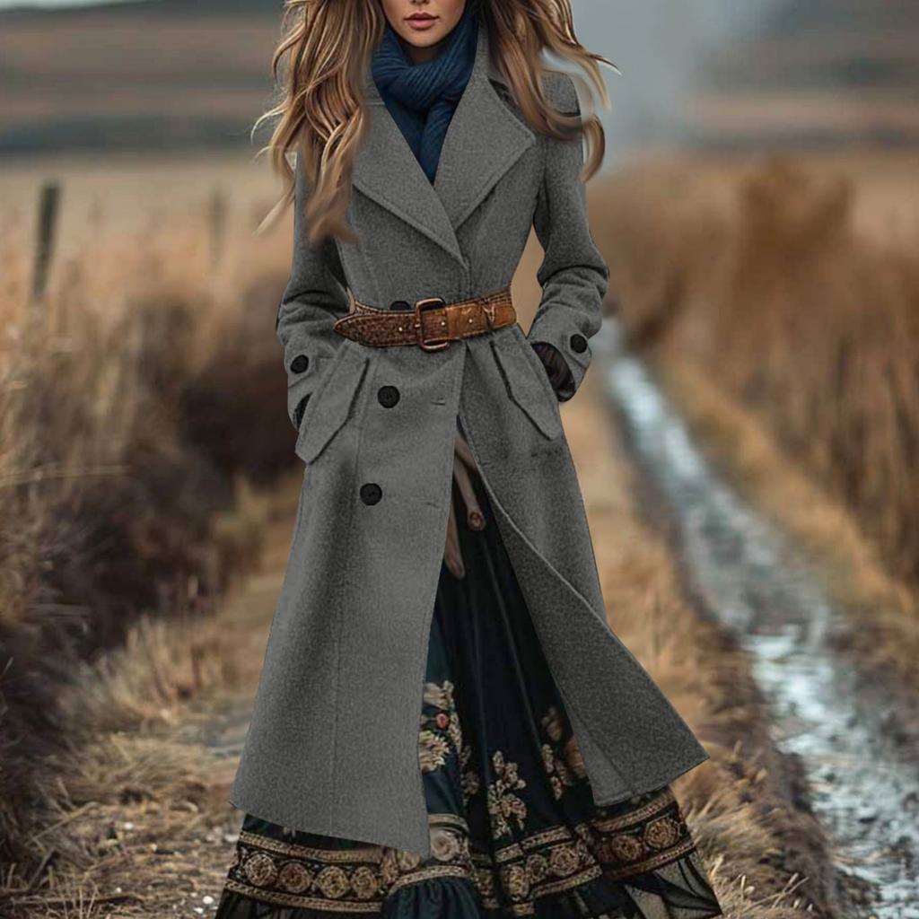 Women's Fashion Jacket Casual Solid-color Long-sleeved Cardigan Long Coat