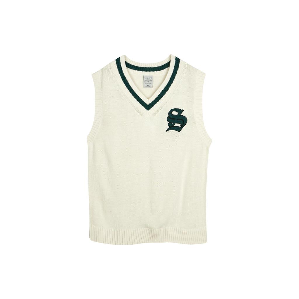 Skechers Casual Embroidered Letter Print Sleeveless Knit Top Unisex Tops Tofu-White L323U070-0211
