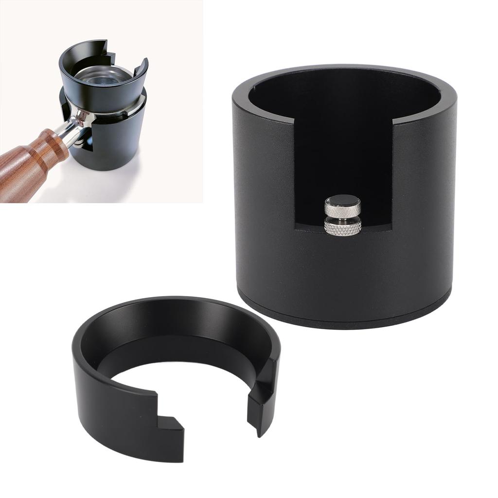 Coffee Portafilter Holder with Dosing Funnel 58mm Aluminum Alloy Round Coffee Machine Portafilter Tamping Stand for Home Bar