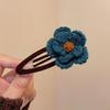 Women's Wool Knitted Flower Hair Clip - Versatile Flocked Edge BB Clip for Sweet, Gentle Bangs