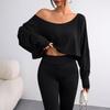 Women's Loose Ice Feeling Long Sleeve One-Shoulder Top - Spring/Summer 2026 Collection