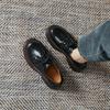 Platform small leather shoes women's British style 2025 spring and summer new single shoes round head thick heel sweet cool girls lace-up loafers