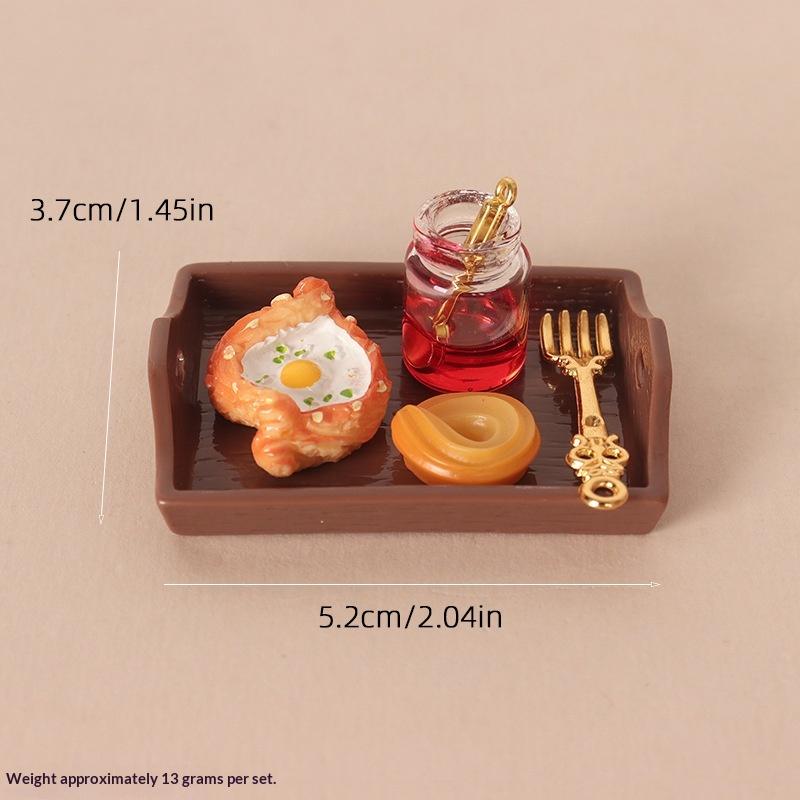 Miniature Fast Food Toy Set Lifelike Tiny Snack Model Odorless for Dollhouse Accessory DIY Craft Preschool Education Puzzle Toy