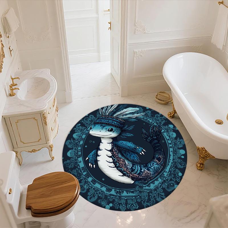 Salamander,Round Area Rug,Carpet Rug for Living Room Bedroom Sofa Playroom Decor,Non-slip Floor Mat