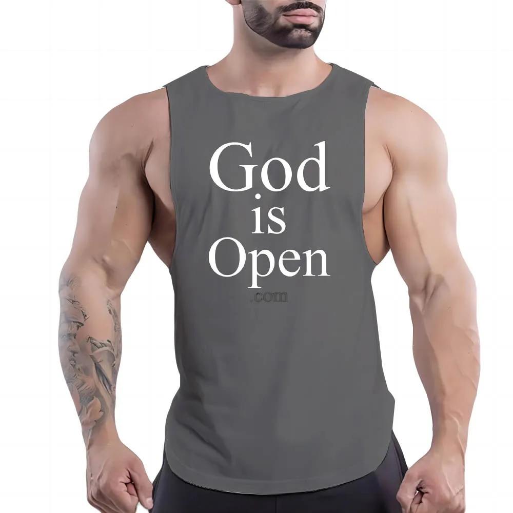 Summer Adult Men'S Casual Sports Crew-Neck Vest Creative Alphabet 2d Print Simple Fashion Trend Breathable Sleeveless T-Shirt