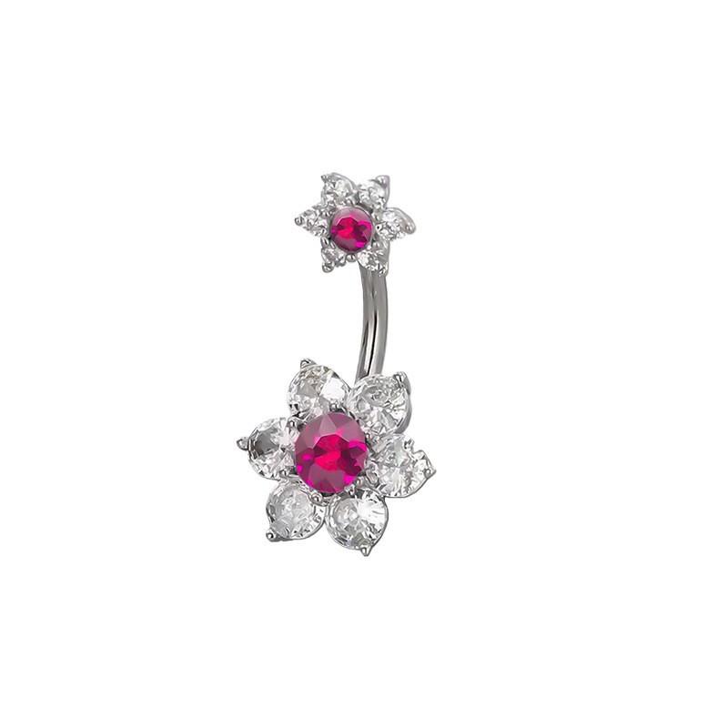Women Pink Zircon Belly Button Ring Fashion Novelty Navel Jewelry Sweet Jelly Pink