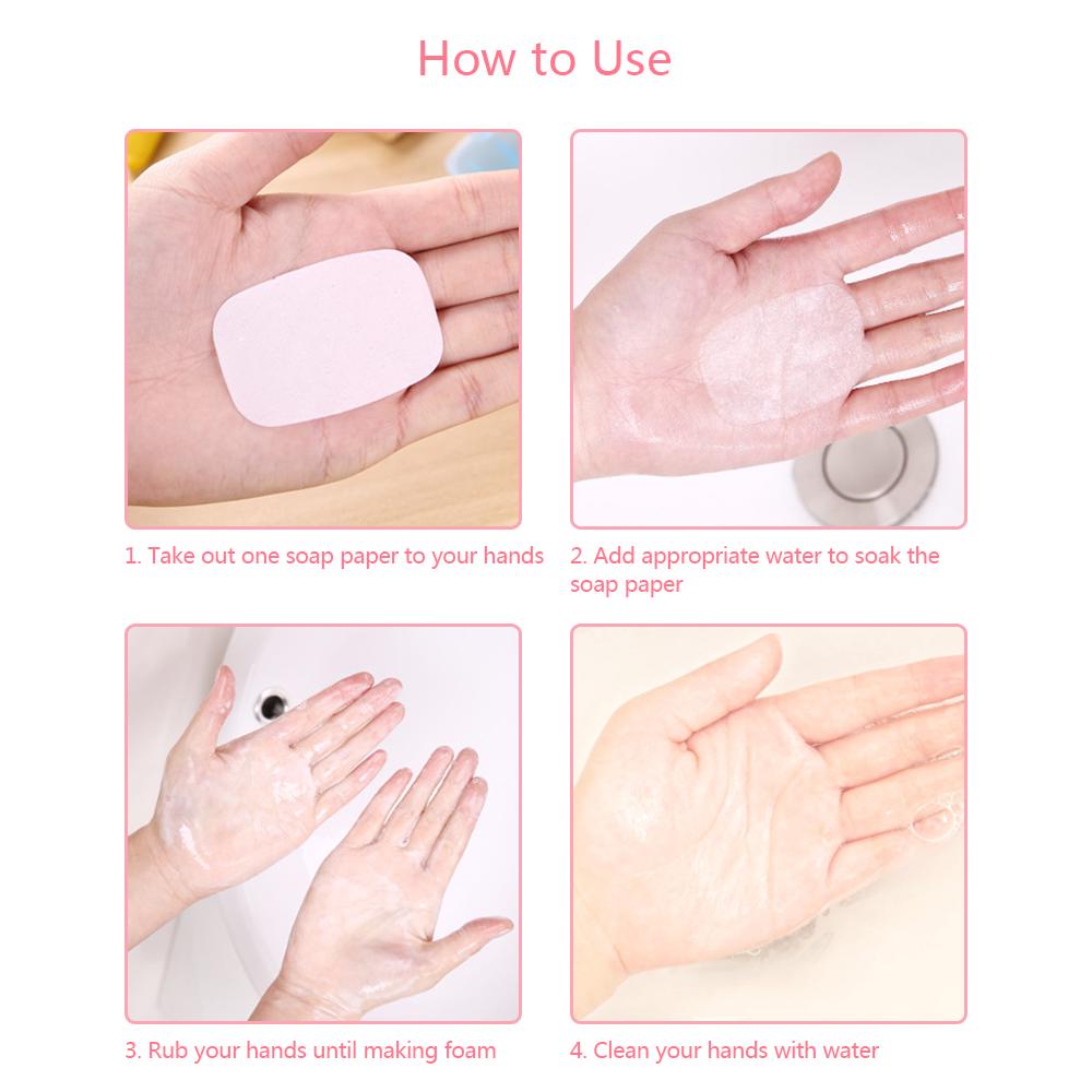 Travel Portable Disposable Soap Flakes with Storage Box Container 20Pcs Soap Papers Scented Foaming