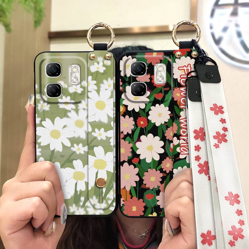 Anti-knock Oil Painting Phone Case For Infinix Hot50i/Smart9/X6531/X6532 Back Cover Wristband Fashion Design Shockproof