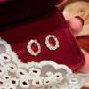 Retro Diana Pigeon Blood Red Zircon Gold-Plated Sunflower Stud Earrings for Women