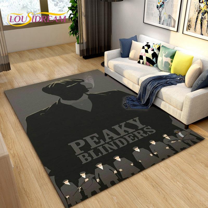Tappeto Area Grande Peaky Blinders Tommy Shelby, Tappeto per Soggiorno Camera da Letto Divano Zerbino Decorazione, Tappetino Antiscivolo per Cucina