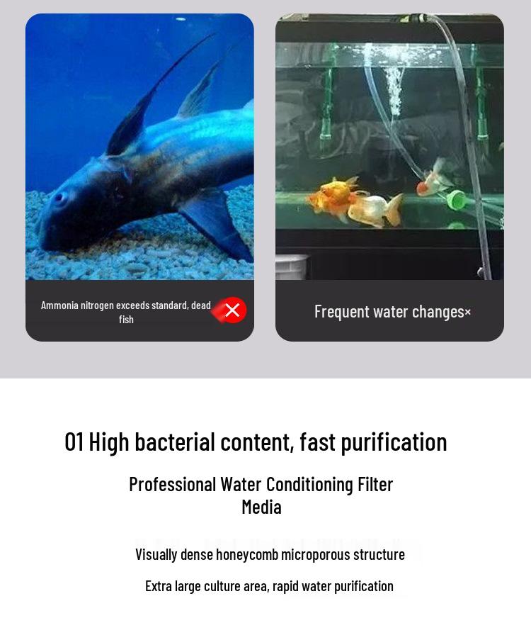 Nano Bacteria Ceramic Filter Ring - Aquarium & Fish Pond Water Purification Media.
