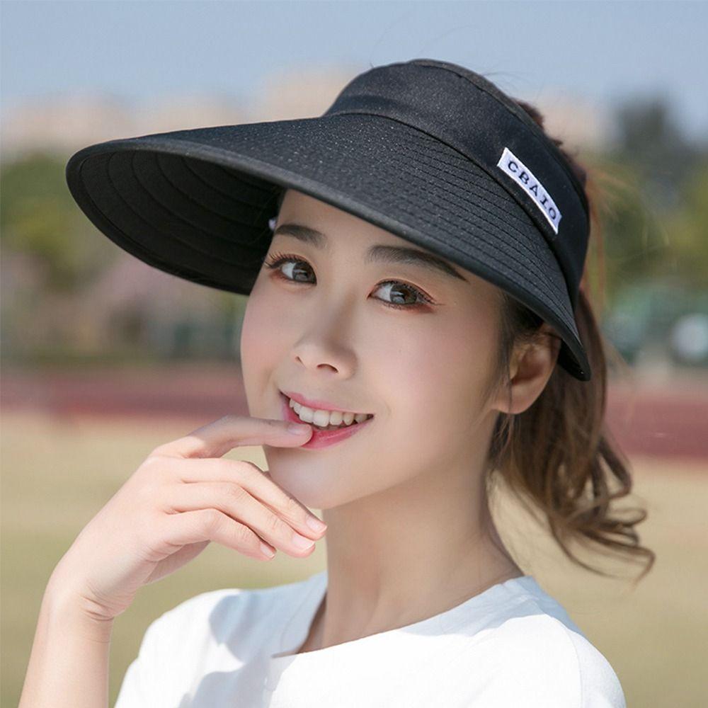 Summer UV Protection Breathable Adjustable Beach Cap Sun Hat Sports Visors Empty Top Hat